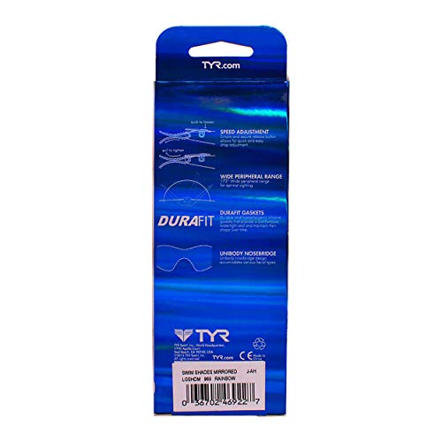 TYR 1800939 Swim Shade Mirrored Swim Goggles (Rainbow/Black/Black)