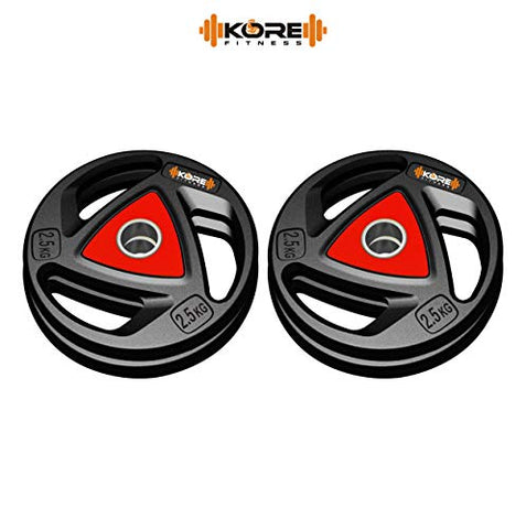 Image of Kore Professional Metal Integrated Rubber Plates DM-10KG (2.5 KG x 4 = 10 KG) Combo 16 Dumbbells Set, Multicolor