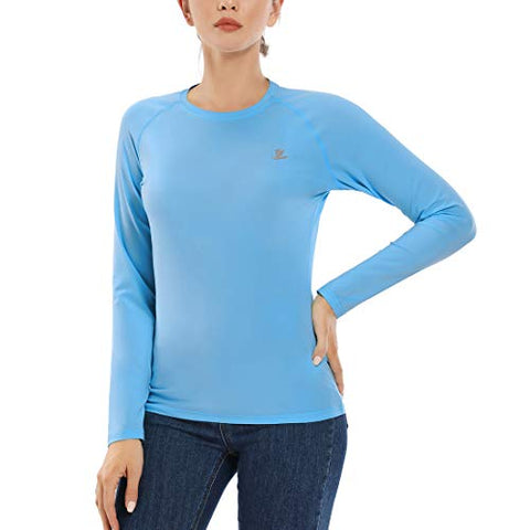 Image of Devoropa Women's SPF Sun Shirts UV Protection Outdoor Performance Long Sleeve T-Shirt Blue XS