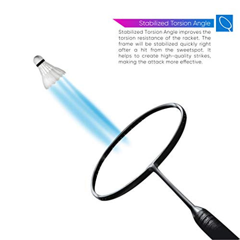 Image of Li-Ning SS-68-X Strung Carbon-Graphite Badminton Racquet (Navy/Orange, S1, 85-87 grams, 28-30 lbs)