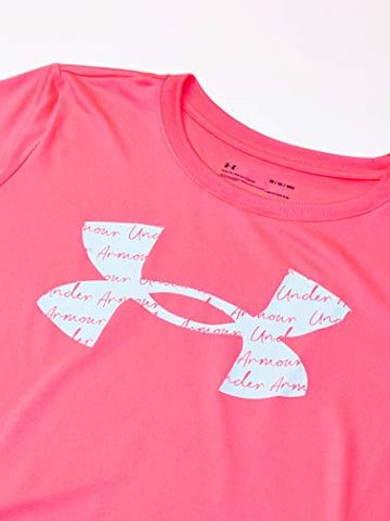 Image of Under Armour Women's Tech Solid Big Logo Short-Sleeve Crew Neck T-Shirt , Cerise (653)/White , X-Small