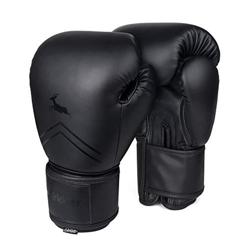 Image of Trideer Pro Grade Boxing Gloves, Kickboxing Bagwork Gel Sparring Training Gloves, Muay Thai Style Punching Bag Mitts, Fight Gloves Men & Women (All Black, 12oz)
