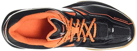 Image of YONEX Men's SHB 36EX Microfiber Non Marking Power Cushion Black, Orange Badminton Shoes - 7 UK