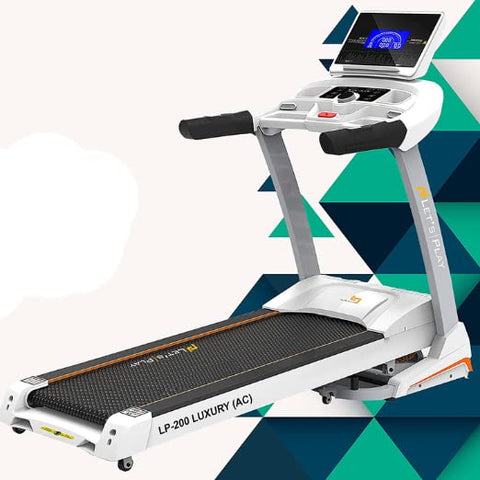 Image of Toning® Automatic Treadmill 3.HP AC Motor (Peak 6 HP) LP-200AC Semi Commercial Treadmill with Extra Suspension Technology, Auto Inclination, 7" LCD Display (White)