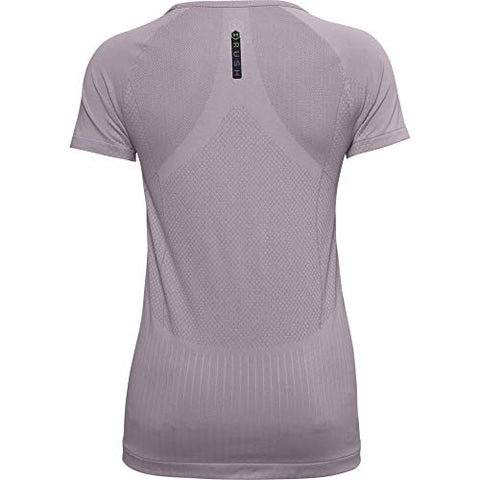 Image of Under Armour Women's Rush Seamless Short Sleeve T-Shirt , Slate Purple (585)/Black , Large