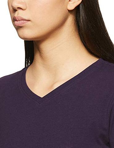 Image of Van Heusen Athleisure V Neck Tee (55412_Grape_S)
