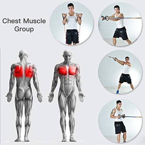 Image of kossto Double Toning Resistance Tube Heavy Quality Exercise Band for Stretching, Full Body Workout, Home Gym and Toning for Men and Women (Black)
