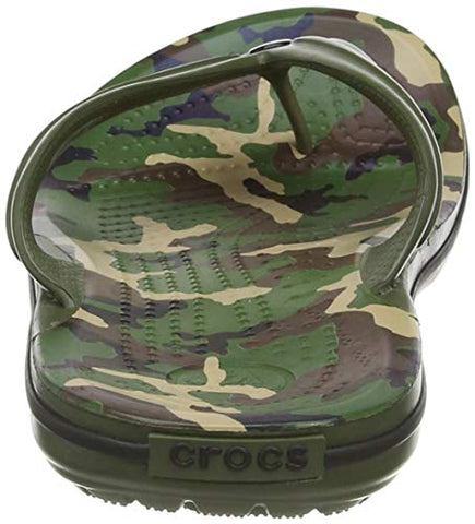 Image of crocs Unisex Adult Crocband Printed Flip Army Green/Black Slipper-5 Men/ 6 UK Women (M6W8) (205943-30Q)