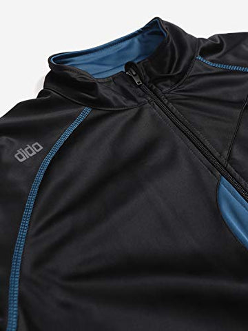 Image of DIDA Black Polyester Athletic Gym Running Sports Tracksuit for Men