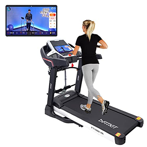 Image of Fitkit XR Series 3.25HP Peak DC-Motorized Treadmill with Free At Home Installation - Black