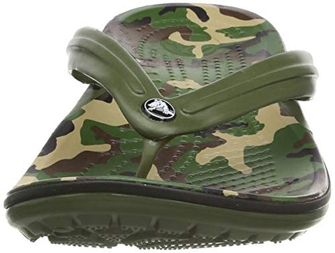Image of crocs Unisex Adult Crocband Printed Flip Army Green/Black Slipper-5 Men/ 6 UK Women (M6W8) (205943-30Q)