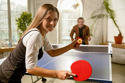 Image of ZIRUTZI Table Tennis Set with Retractable Ping Pong Net ‚ Table Tennis Paddles Set (4 Table Tennis Rackets) - 6 Ping Pong Balls - Premium Carrying Case - Complete Bundle Play Anywhere