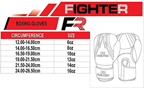 Image of Fighter Boxing Gloves Perfect for MMA Training, Punching Bag, Kickboxing, Muay Thai Boxing Gloves for Men, Women and Adult (Black, 12 oz)