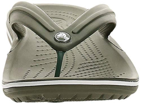 Image of crocs Unisex Adult Crocband Flip Army Green/White Flop-10 UK Men (M11) (11033)