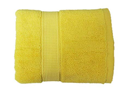 Image of Whatever at Home - 100% Cotton Premium Hand & Sports Towel Set of 3, 65 x 40 cm, Super Absorbency, Ring Spun Cotton for Soft Feel, Yellow Colour - 400 GSM