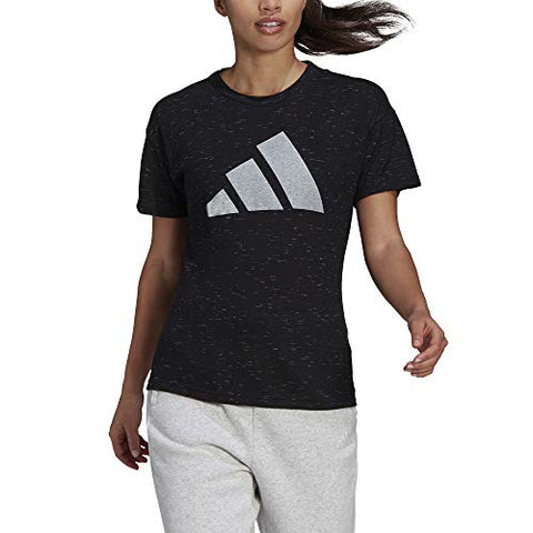 Image of adidas womens Win 2.0 Tee Black Melange 1X