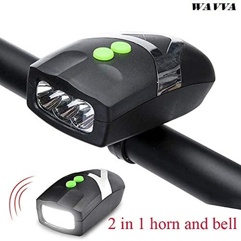 Image of Wavva LED Light Orange Bicycle Bike Accessories Adjustable Safety Warning Loud Horn Black (3 Modes)