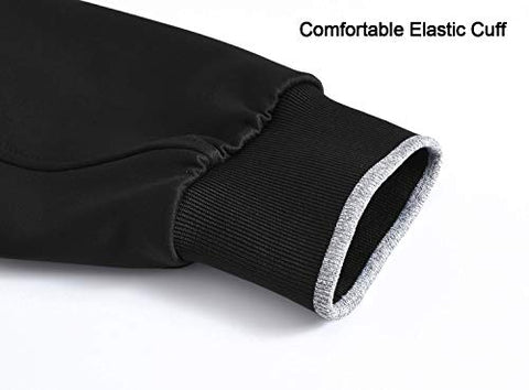 Image of TBMPOY Men's 2 Piece Jacket & Pants Woven Warm Jogging Gym Activewear(Black/Grey,US S)