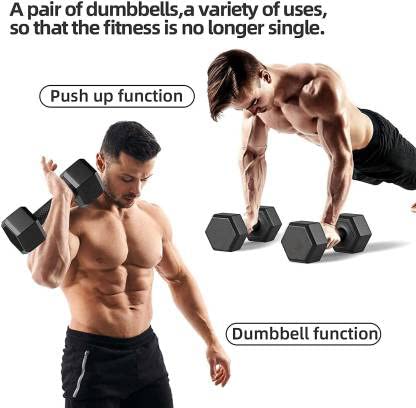 Image of CORSO PVC Hex Dumbbells For Men & Women Strength Training Set 1kg 2kg 3kg 4kg 5kg Pair Hex Dumbbells Set (4KG/PAIR)