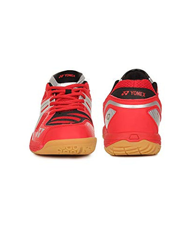 Image of YONEX AE 10 Non Marking Badminton Shoes, UK 7.5 (Bright Red/Silver)