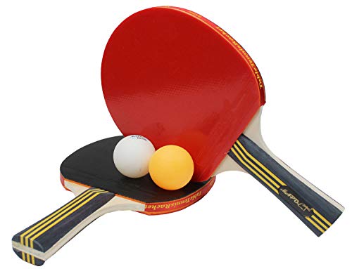 MAPOL Ping Pong Paddle Set - 4 Professional Table Tennis Rackets/Paddles - 8 Premium 3-Star Balls, Portable Cover Case Holder Included