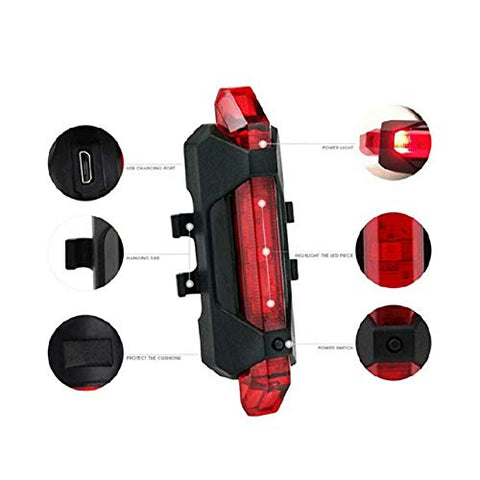 Image of FASTPED ® Bicycle LED Light USB Rechargeable Light Cycling Lamp Tail Light (red)