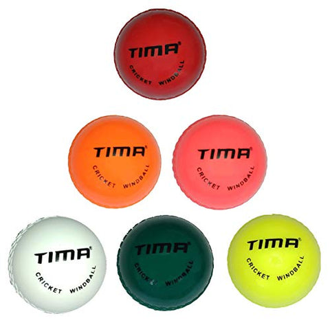 Image of Tima Wind Ball Cricket Ball - Size: Standard (Pack of 6, Multicolor)