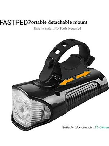 Image of FASTPED New Smart Bike Accessories Motor Handlebar Front 3 in 1 USB Rechargeable Power Display Speedometer Electric Horn Bike Light, plastic