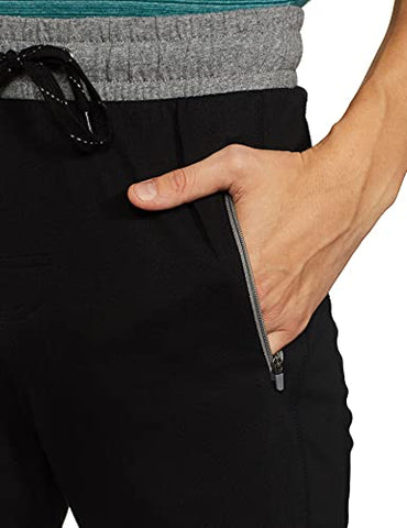 Image of Jockey Men's Slim Fit Track pants(9510_Black & Grey Melange_large_Black & Grey Melange_Large)