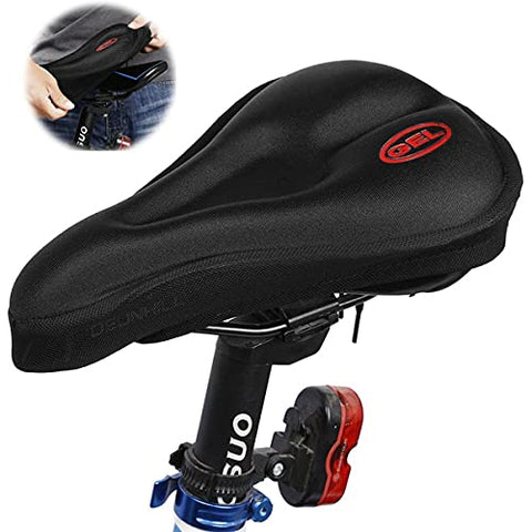 Image of fastped New Special Designing Canvas Heavy Bicycle Silicone Gel Saddle Seat & Cushion Pad Gel Cover (Black)