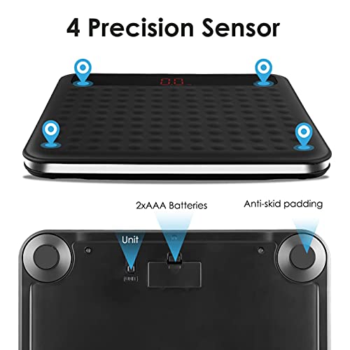 MEDITIVE Digital Human Weight Scale, Anti-Slip Fiber Body Weighing Machine 180 Kg (Black)