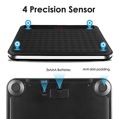 Image of MEDITIVE Digital Human Weight Scale, Anti-Slip Fiber Body Weighing Machine 180 Kg (Black)