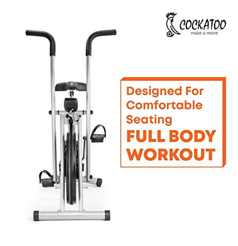 Image of Cockatoo AB06 Stainless Steel Exercise Bike with Moving Handle and Adjustable Cushioned Seat, Black/Silver (DIY, Do It Yourself Installation)