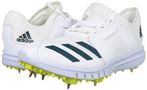 Image of Adidas Kid's Howzat Spike Junior 20 Cricket Shoe- FTWWHT/WILTEA/ACIYEL, 3 UK