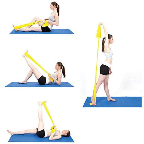 Image of Fitlastics Resistance Bands 6FT Long for Strength Training, Stretching, Pilates, Yoga Exercises Home Fitness Workouts for Men/Women (Yellow (5ft) - 15lbs)