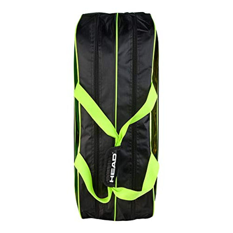 Image of HEAD Inferno 70 Two Compartments 6 Racquet Badminton kit Bag (Size: 75x23x28 cm | Colour: Black/Green)