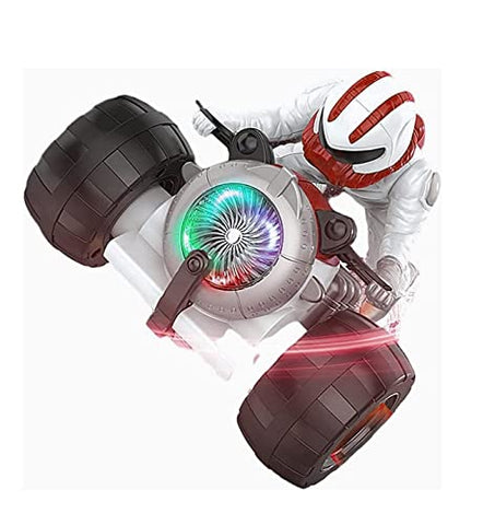 Image of HALO NATION ® Stunt Motorcycle Bike Toy Car with Light Effects Rotating Super Trick 360° Spinning Action Drift Racing Motorcycles RC Stunt Car for Toddler Kids Infants , Red