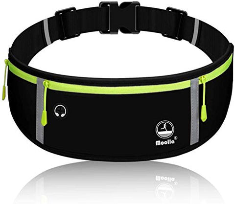 Image of Running Belt, Fanny Pack for Women Men, Water Resistant Waist Pack, Runners Belt for Hiking Fitness Travel - Adjustable Running Pouch Phone Holder Accessories for iPhone Samsung - Black