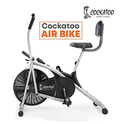 Image of Cockatoo AB06WBC Steel Exercise Bike with Moving Handle, Back Support and Adjustable Cushioned seat(DIY, DO It Yourself Installation)