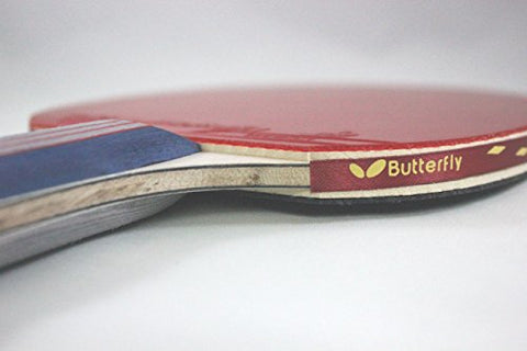 Image of Butterfly Wooden 401 Table Tennis Racket Set - 1 Ping Pong Paddle 1 Ping Pong Paddle Case - Gift Box - ITTF Approved (red, grey, and blue )