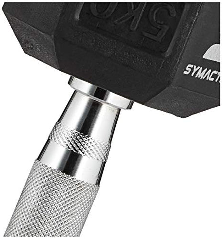 Image of Amazon Brand - Symactive Rubber Coated Hex Dumbbells, Set of 2, 5 Kg
