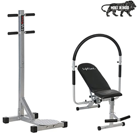 Image of Lifeline LB-301 AB Care Bench (5 Adjustable Levels)/AB King Pro and IF-7123 Twister for Weight Loss, Home Gym Combo