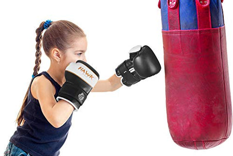 Image of Hawk Sports Kids Boxing Gloves for Kids Children Youth Punching Bag Kickboxing Muay Thai Mitts MMA Training Sparring Gloves (Black, 6 oz)