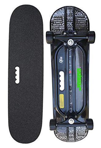 Image of jaspo Polyurethane Hurricane Ollie Quilt Fiber Skateboard Suitable for Age Group Above 10 Years with 100 kg Weight Handling Capacity (Black, 31x8 Inch)