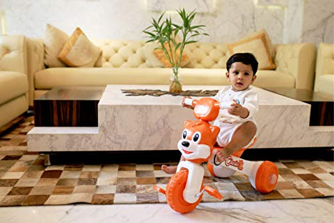 Image of Fun Ride Charlie Cat Foldable Tricycles with Music and Lights for Boys and Girls of 2-4 Years (Green, Weight Upto 18 Kg)