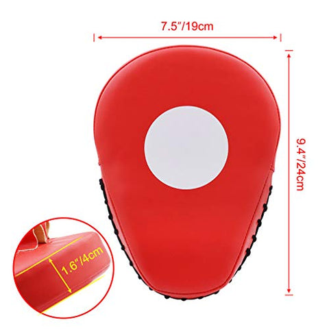 Image of TLBTEK 2PCS Red Curved Punching Mitts Boxing Pads Hand Target Boxing Pads Gloves Training Focus Pads Kickboxing Muay Thai MMA Martial Art UFC Punch Mitts for Kids,Men & Women