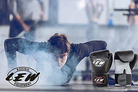 Image of LEW 10OZ Black/Grey Training Boxing Gloves