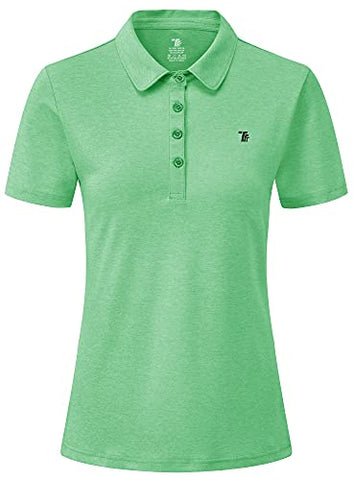 Image of Women Golf Shirt Polo Shirt Short Sleeve Moisture Wicking T-Shirt Sport Top Wheat Green XS