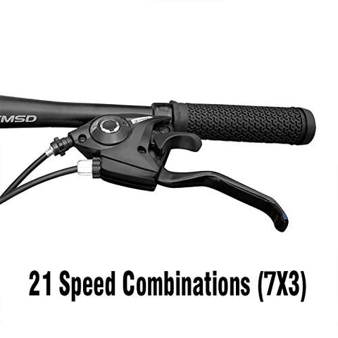 Image of ADDMAX Sea Hawk Front Suspension 21-Speed Adventure Sports Mountain Bike with Lightweight 18 Inch Carbon Steel Frame, 26x2 Inches Tires Bicycle for Men and Women (Gun Red)
