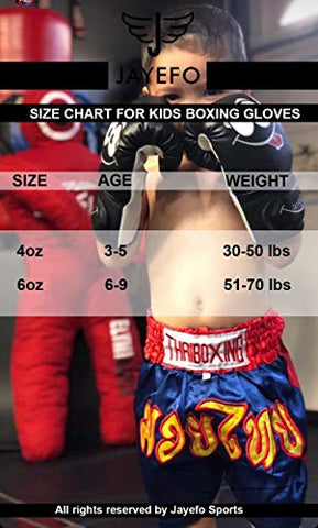 Image of Jayefo Kids Boxing Gloves 4 OZ Training MMA Boys Girls Punching Kick Muay Thai Youth Junior (Yellow, 6 OZ)